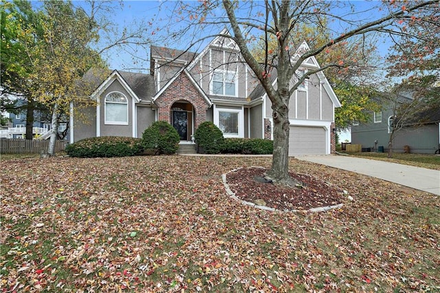 view of front of house with a garage