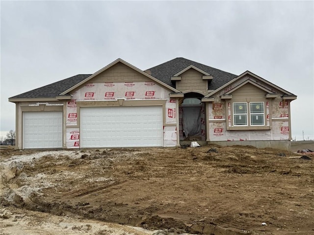 property under construction with a garage