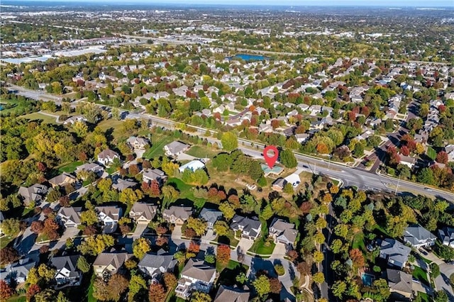 aerial view with a residential view