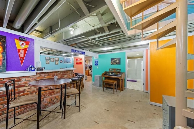 interior space with bar area
