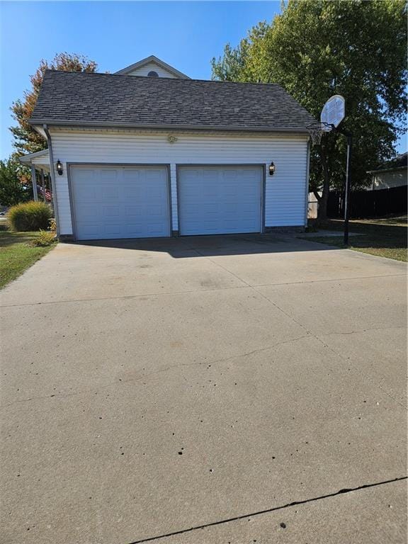 view of garage