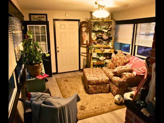 living room featuring light hardwood / wood-style floors