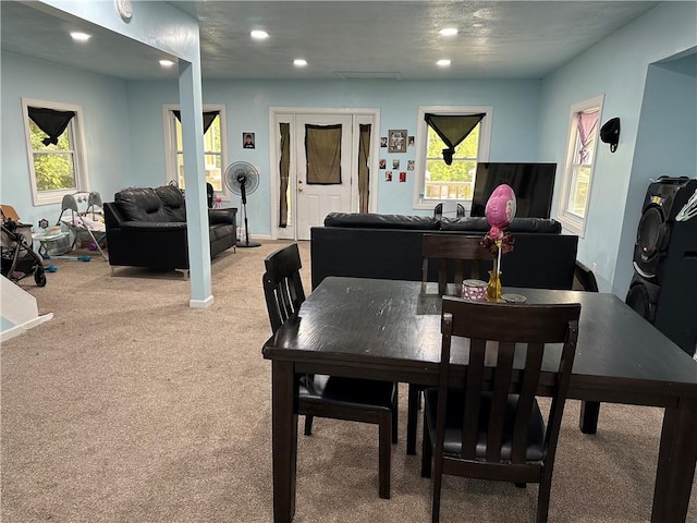 dining room featuring carpet floors