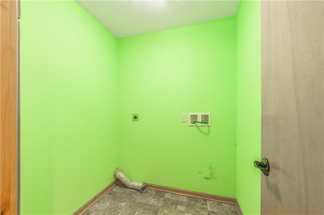 clothes washing area featuring hookup for an electric dryer and washer hookup