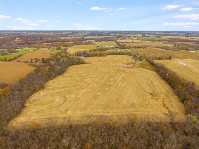 aerial view featuring a rural view