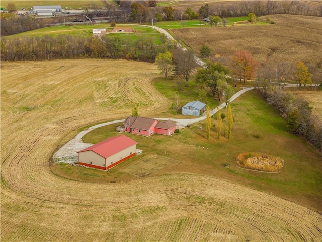 drone / aerial view featuring a rural view