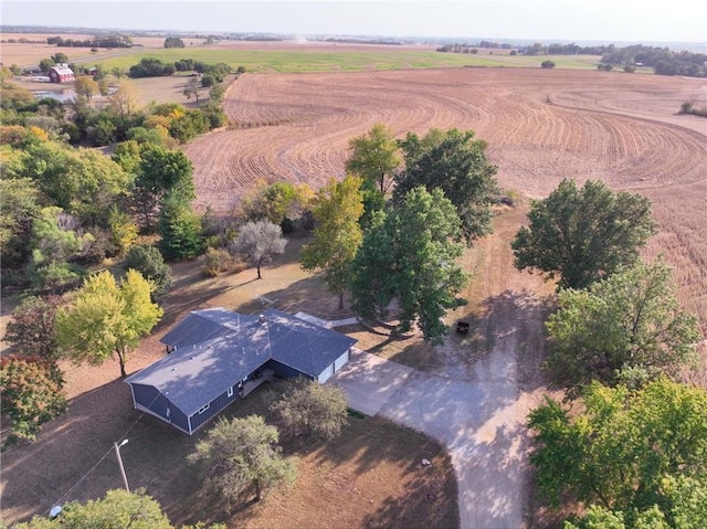 aerial view with a rural view