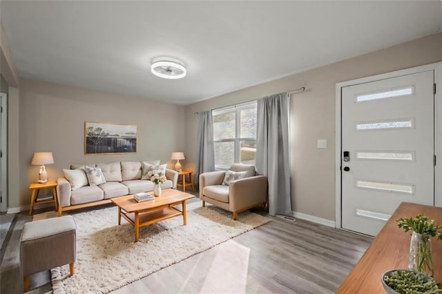 living room featuring hardwood / wood-style floors