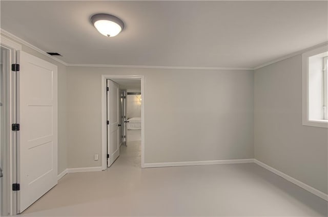 interior space featuring crown molding