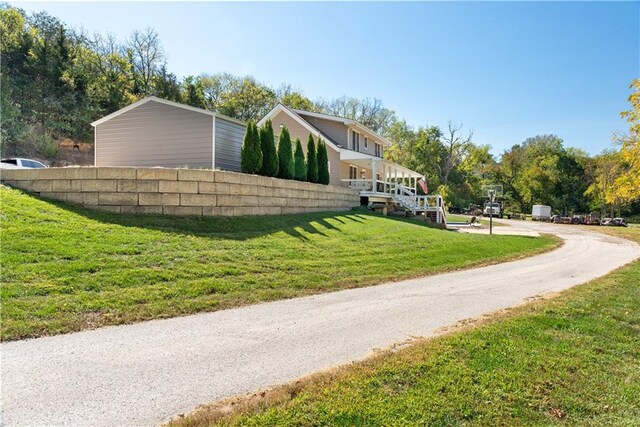 exterior space with a lawn