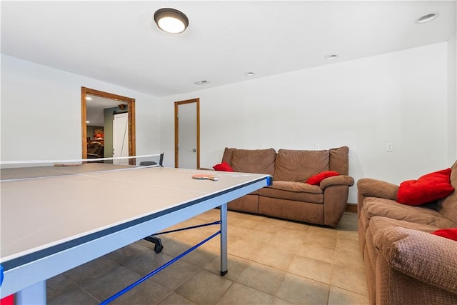 playroom featuring tile patterned floors