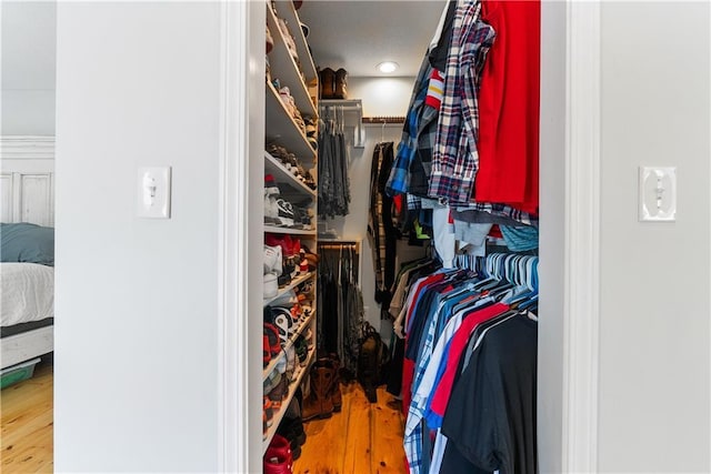 spacious closet featuring wood finished floors