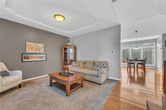 living room featuring light hardwood / wood-style flooring