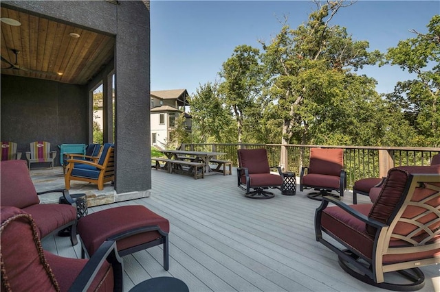 deck with outdoor lounge area