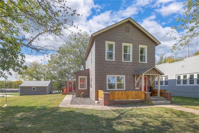 view of front of house with a front yard