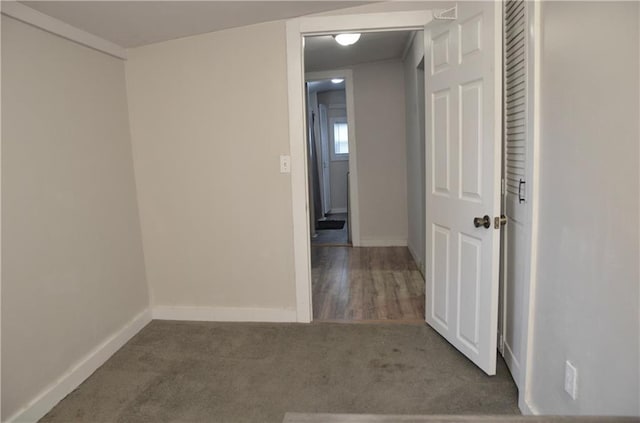 hall featuring dark hardwood / wood-style floors