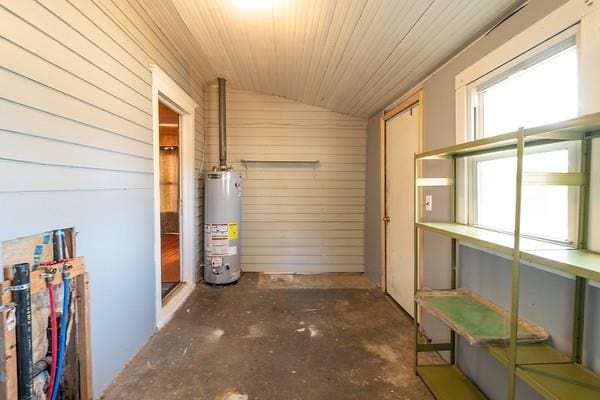 interior space with gas water heater