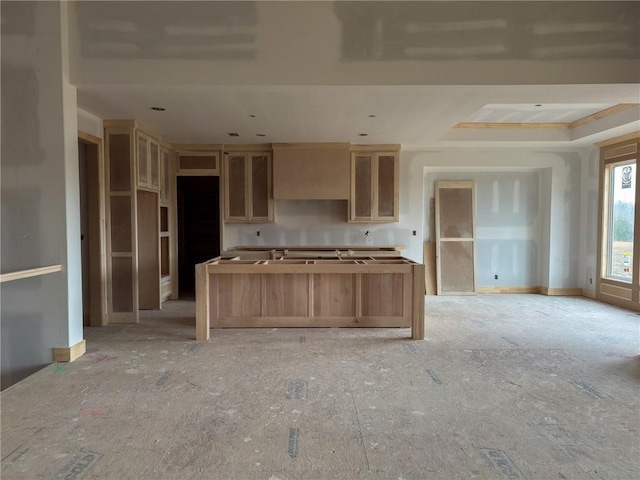 kitchen with a kitchen island