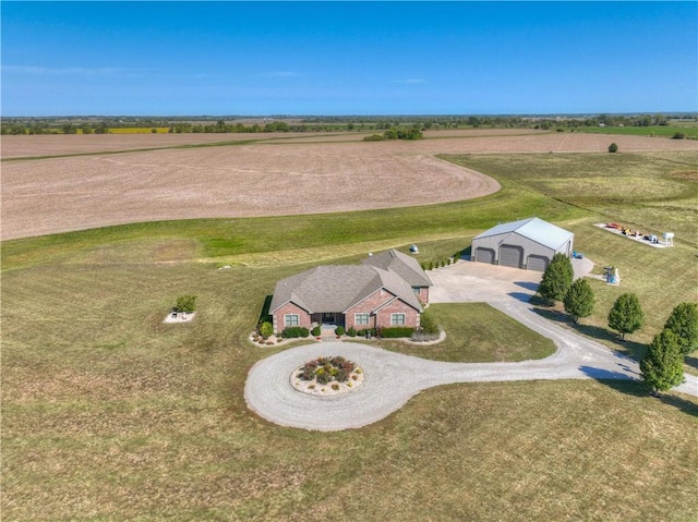 aerial view with a rural view