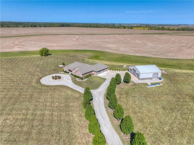 aerial view featuring a rural view