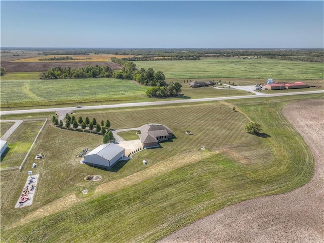 aerial view with a rural view