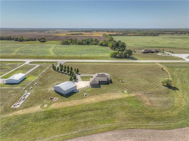 bird's eye view with a rural view