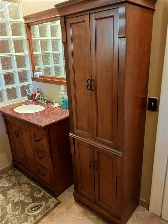 bathroom featuring vanity and tile patterned floors