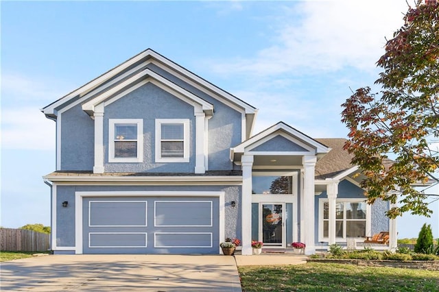 view of front facade with a garage