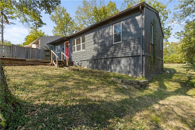 exterior space with a lawn