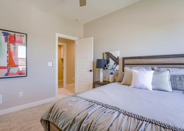 9300 Zarda Dr, Lenexa, KS 66227 - carpeted bedroom featuring a ceiling fan and baseboards
