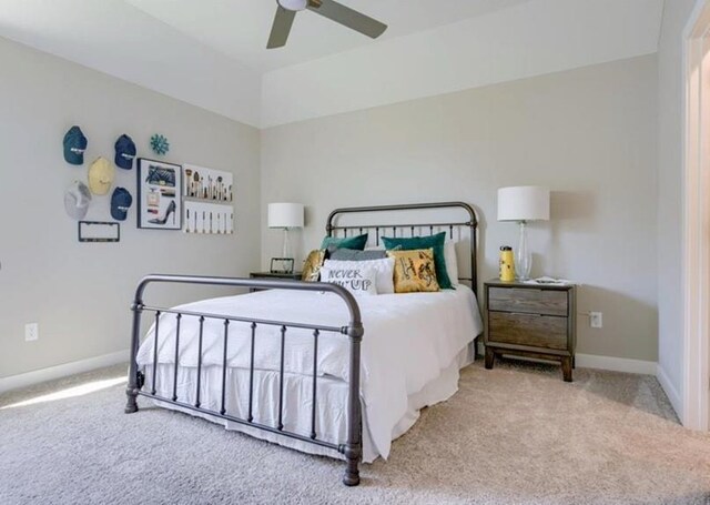 9300 Zarda Dr, Lenexa, KS 66227 - carpeted bedroom featuring ceiling fan and baseboards