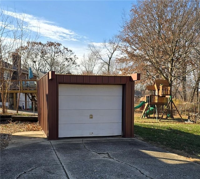 view of garage