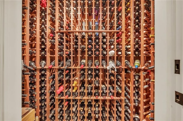 view of wine cellar