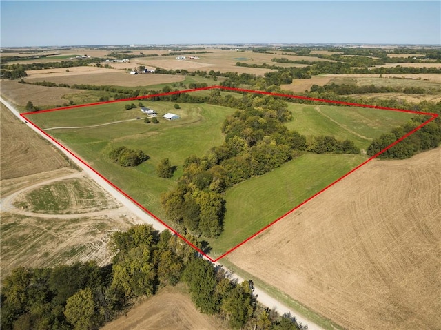 aerial view with a rural view