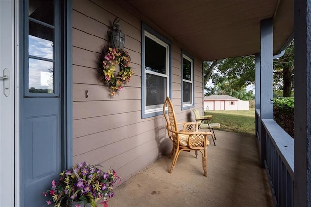 view of patio with a porch