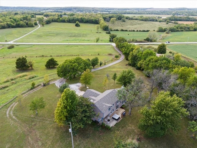 drone / aerial view with a rural view