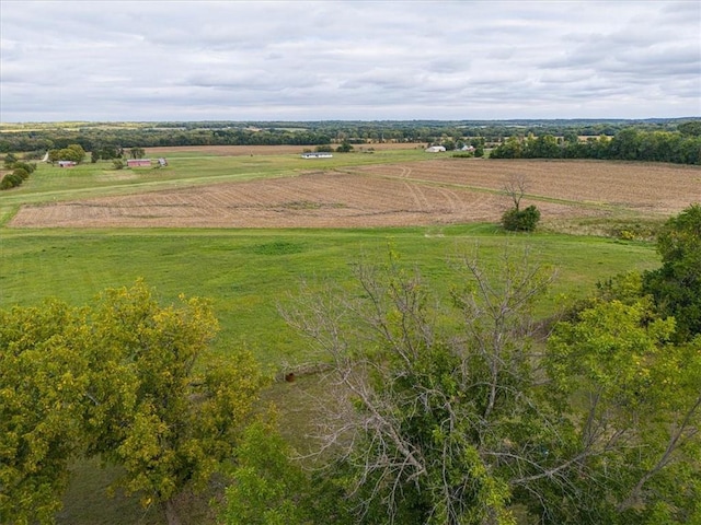 aerial view with a rural view