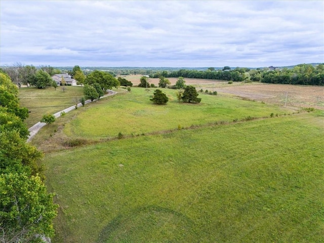 bird's eye view with a rural view