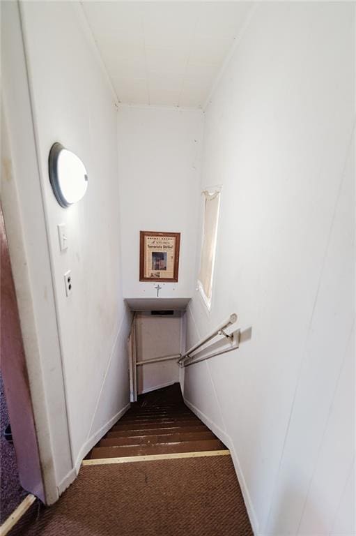 929 N 7th St, Atchison, KS 66002 - stairway featuring carpet and baseboards