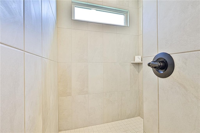 room details with a tile shower