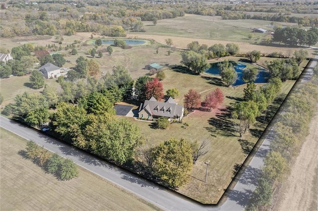 drone / aerial view featuring a rural view