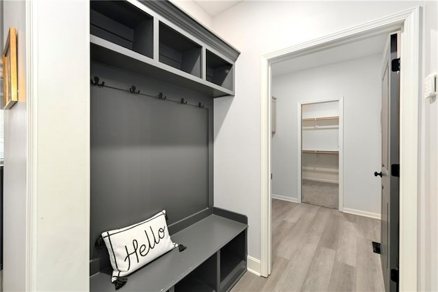 mudroom featuring light hardwood / wood-style floors