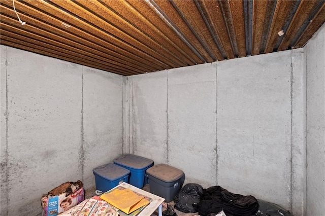 interior space with wooden ceiling