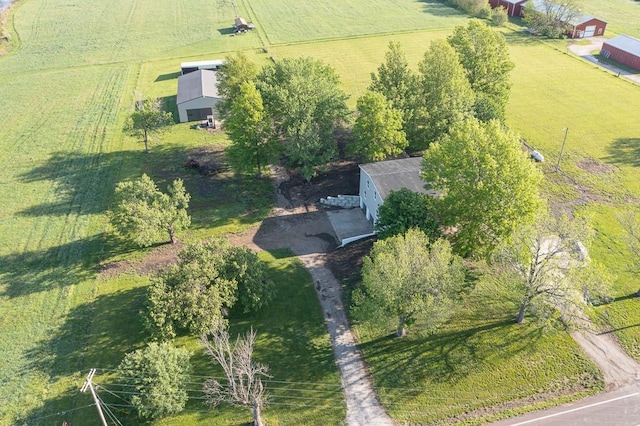 drone / aerial view with a rural view