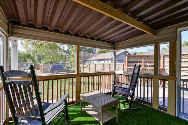 deck with a yard