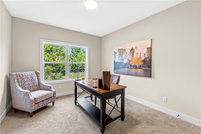 7016 N Polk Ave, Kansas City, MO 64151 - home office featuring baseboards and light carpet