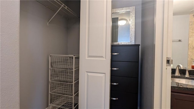 walk in closet featuring sink