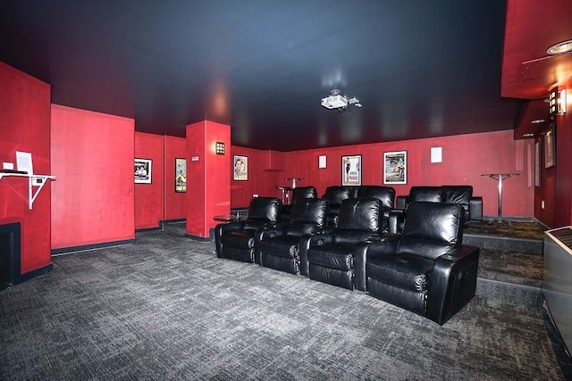 view of carpeted cinema room