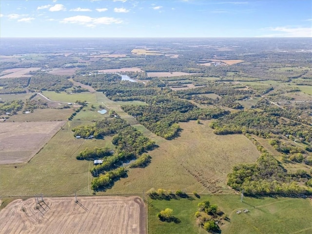 aerial view featuring a rural view