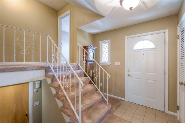 view of tiled foyer